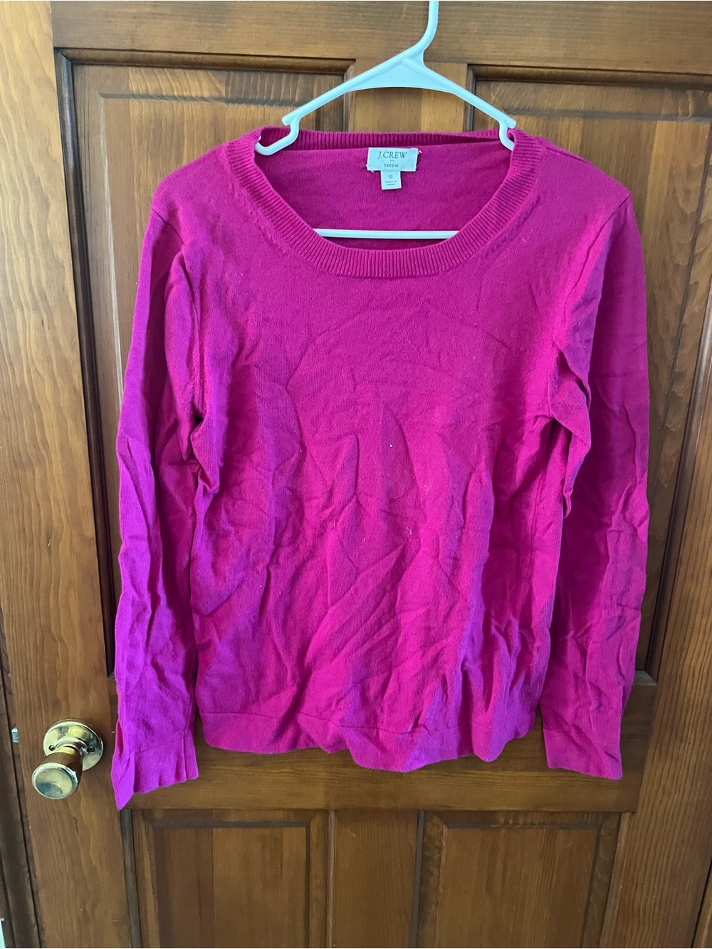 J. Crew Bright Fuchsia Crewneck Sweater
